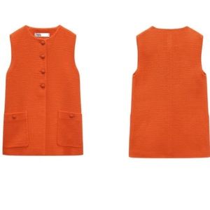Zara Orange vest shirt
